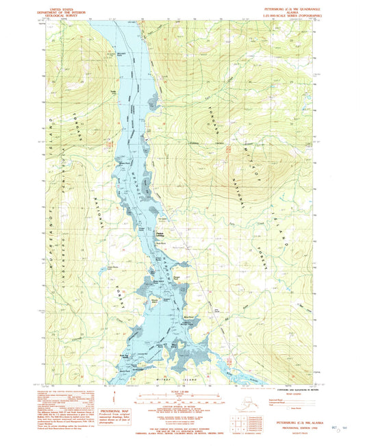 Classic USGS Petersburg C-3 NW Alaska 7.5'x7.5' Topo Map Image