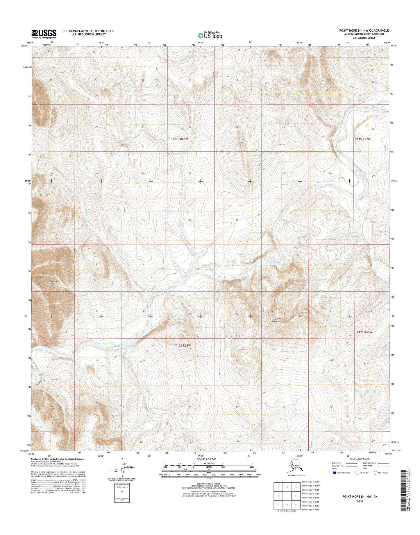 Point Hope B-1 NW Alaska US Topo Map Image
