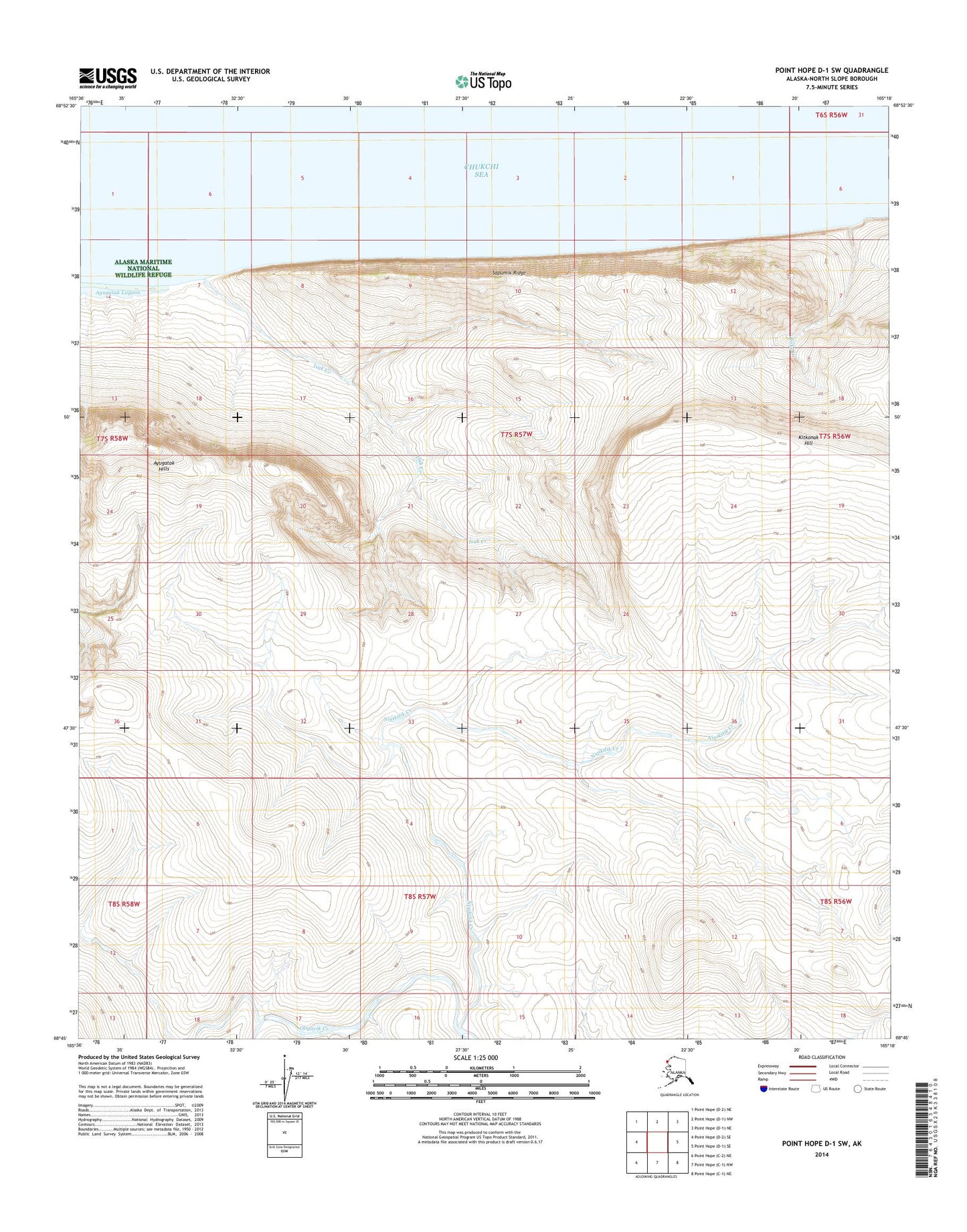 Point Hope D-1 SW Alaska US Topo Map Image