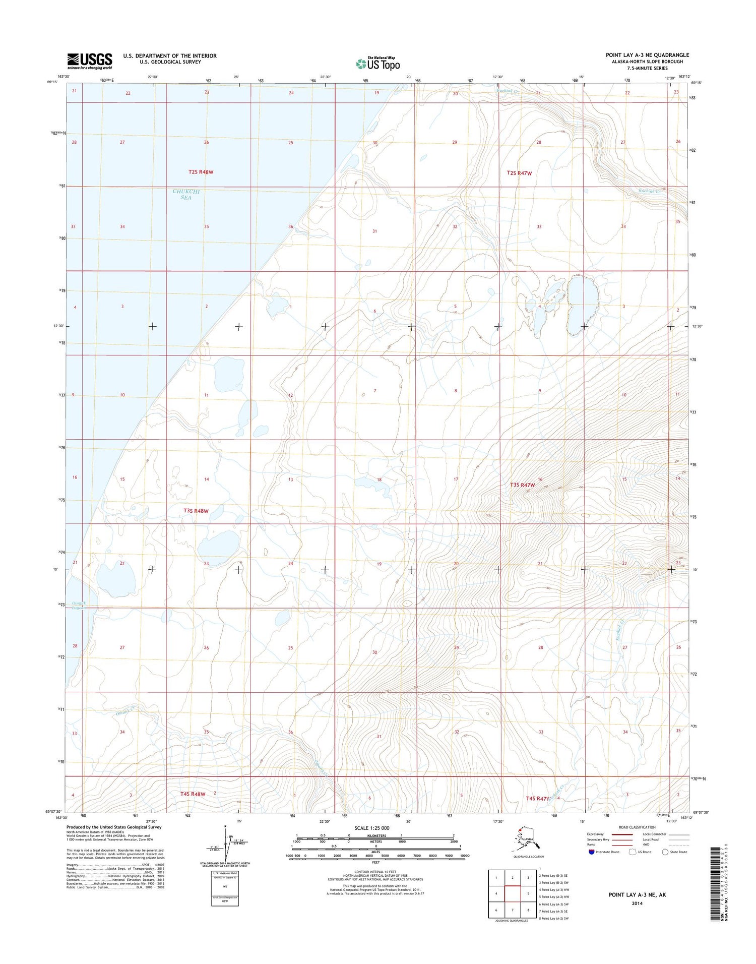 Point Lay A-3 NE Alaska US Topo Map Image