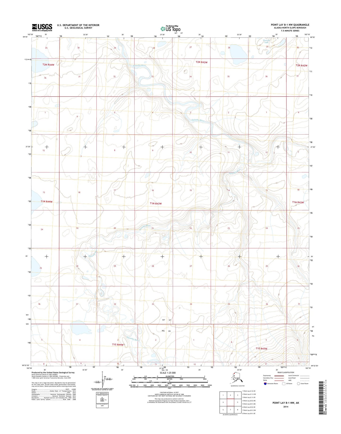 Point Lay B-1 NW Alaska US Topo Map Image