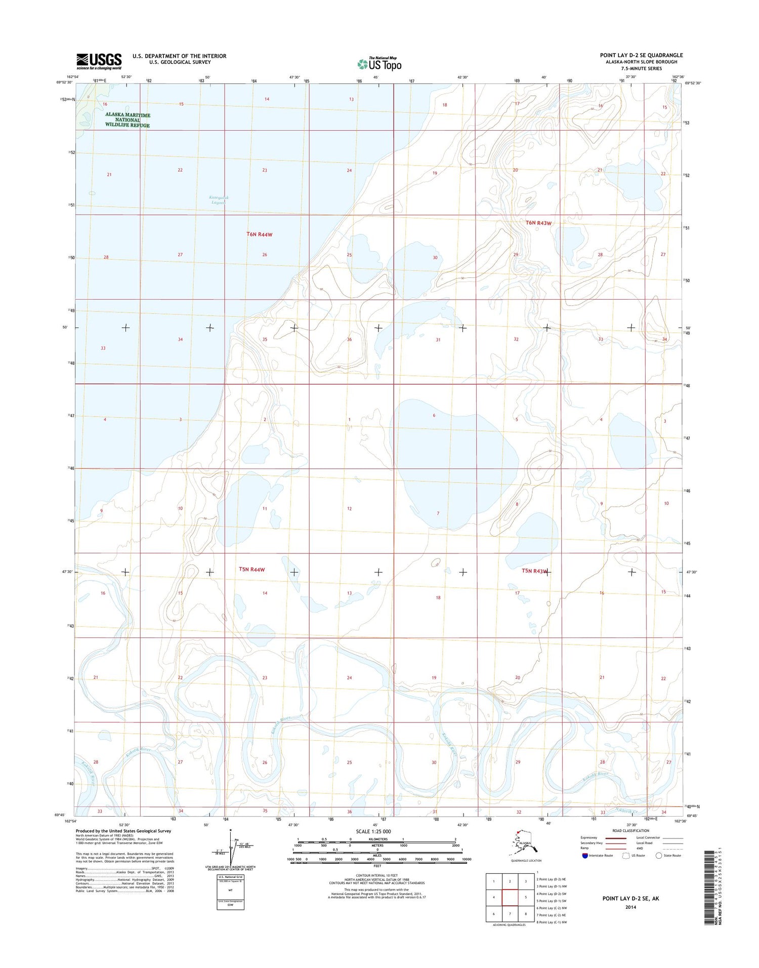Point Lay D-2 SE Alaska US Topo Map Image