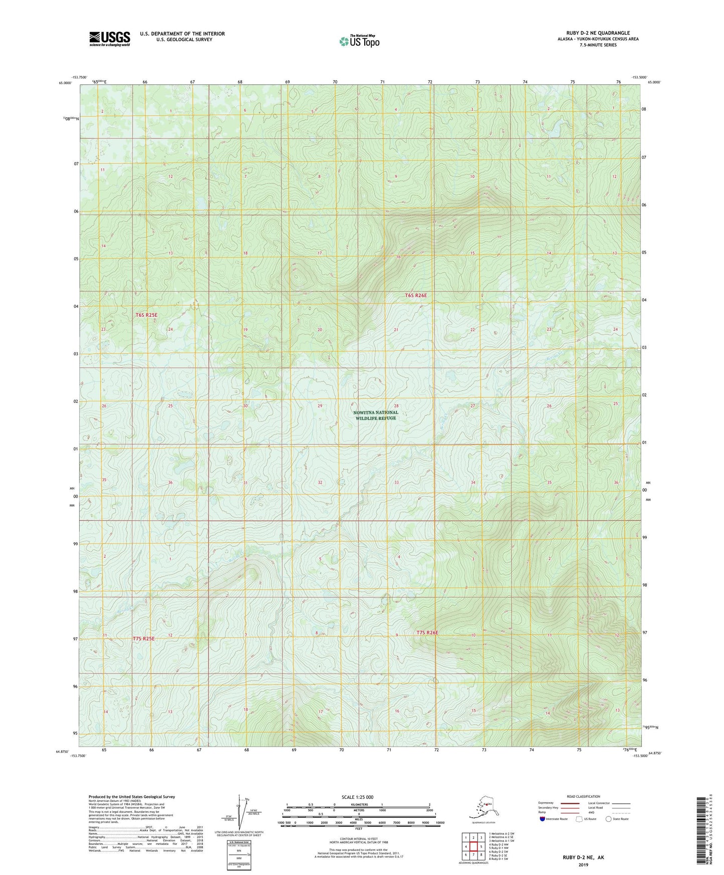 Ruby D-2 NE Alaska US Topo Map Image