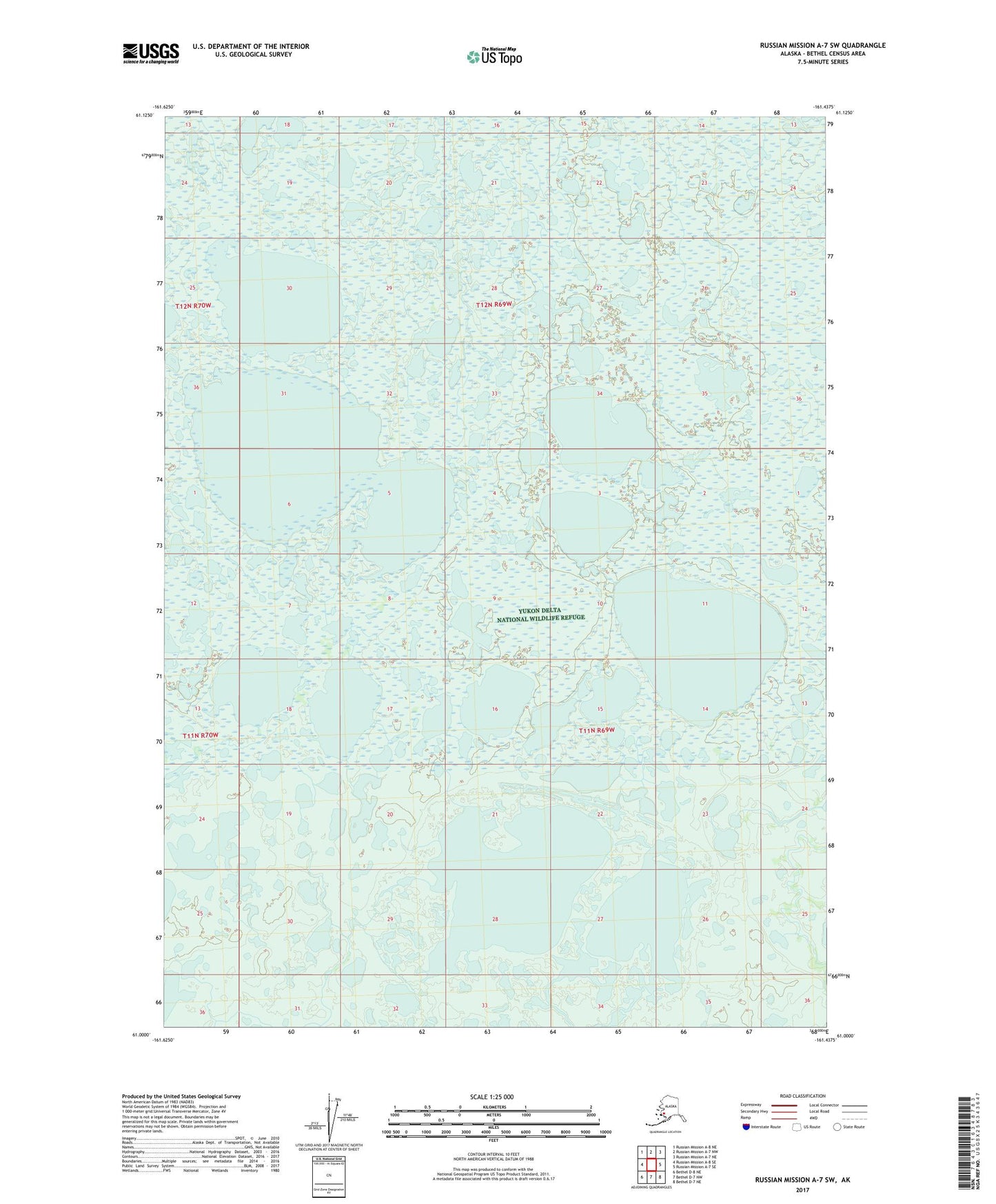 Russian Mission A-7 SW Alaska US Topo Map Image