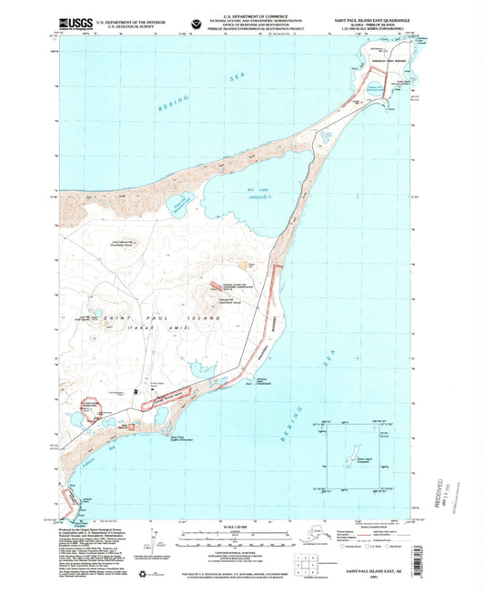 Classic USGS Saint Paul Island East Alaska 7.5'x7.5' Topo Map Image