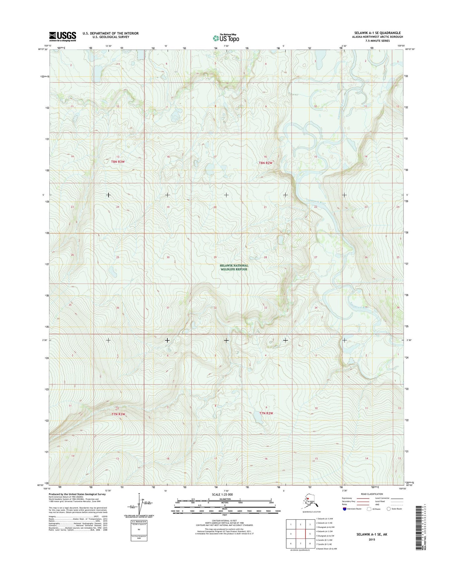 Selawik A-1 SE Alaska US Topo Map Image