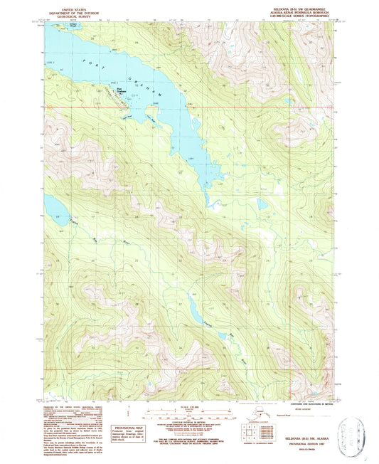 Classic USGS Seldovia B-5 SW Alaska 7.5'x7.5' Topo Map Image