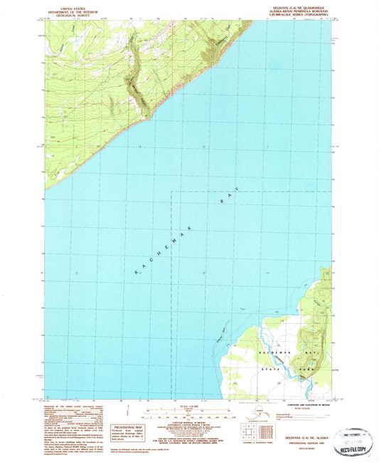Classic USGS Seldovia C-4 NE Alaska 7.5'x7.5' Topo Map Image