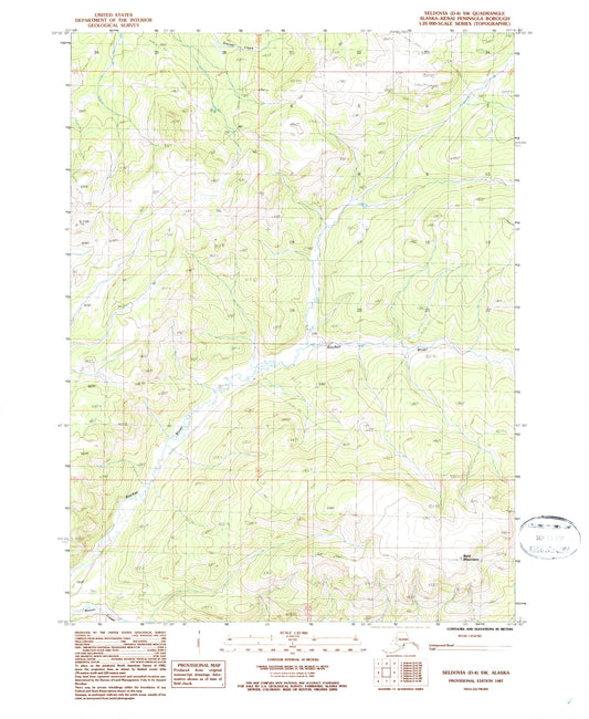 Classic USGS Seldovia D-4 SW Alaska 7.5'x7.5' Topo Map Image