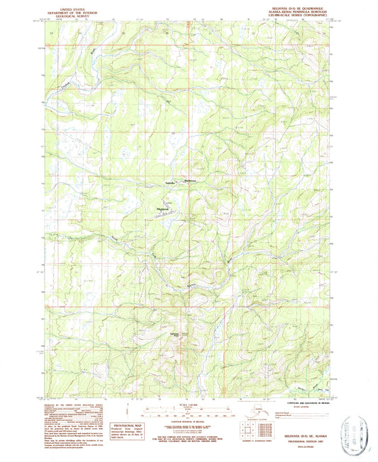 Classic USGS Seldovia D-5 SE Alaska 7.5'x7.5' Topo Map Image