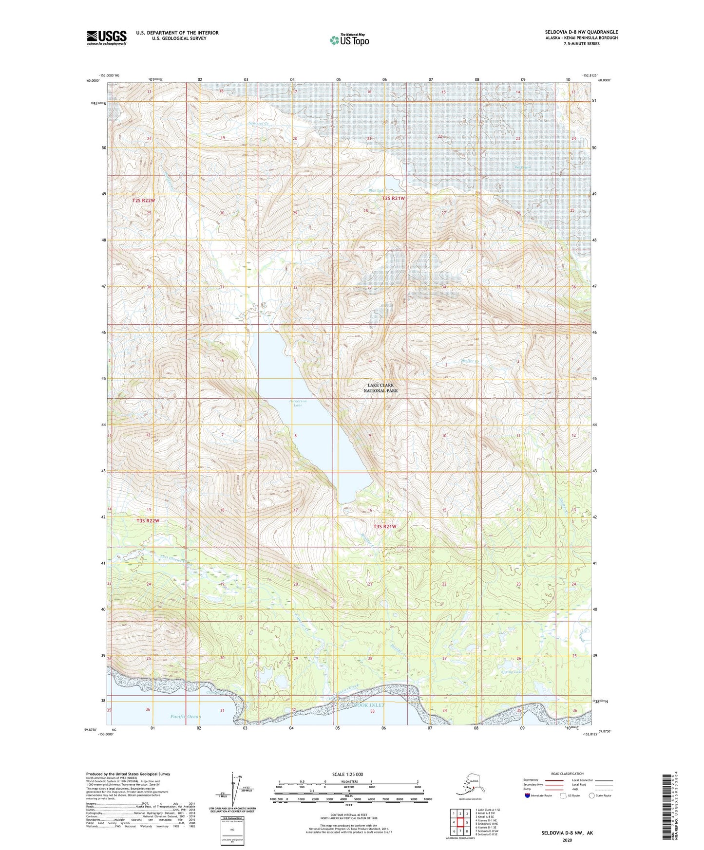Seldovia D-8 NW Alaska US Topo Map Image