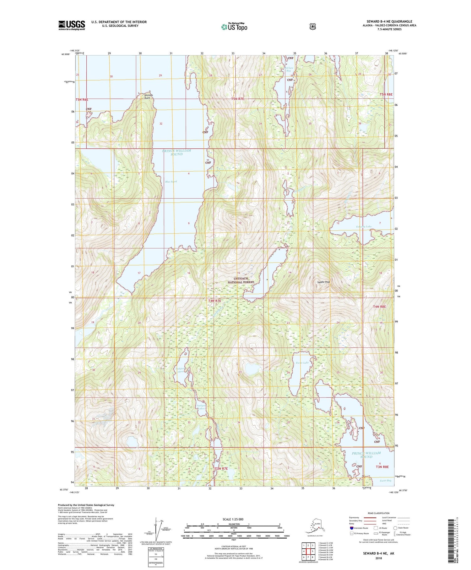 Seward B-4 NE Alaska US Topo Map Image