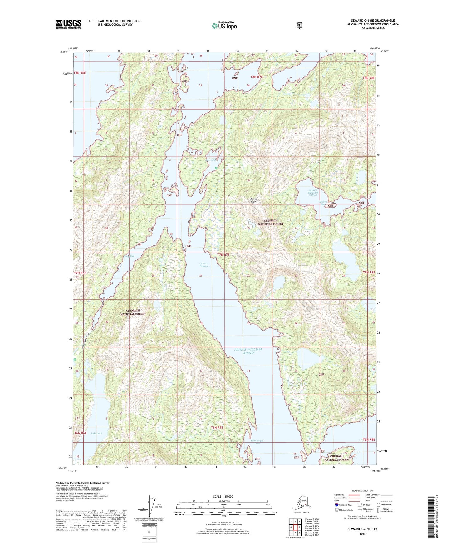 Seward C-4 NE Alaska US Topo Map Image