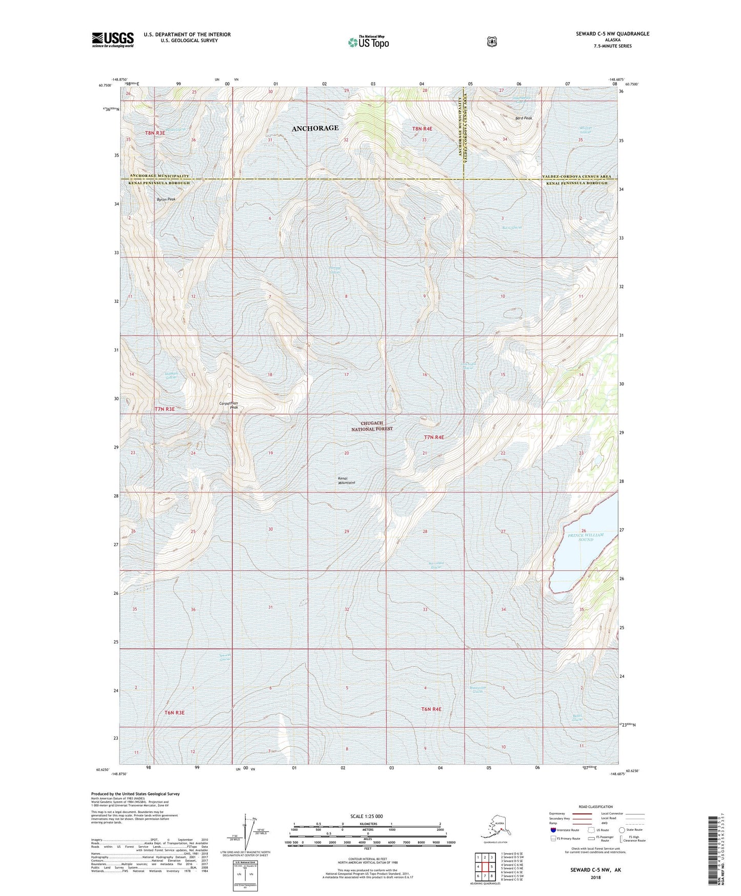Seward C-5 NW Alaska US Topo Map Image