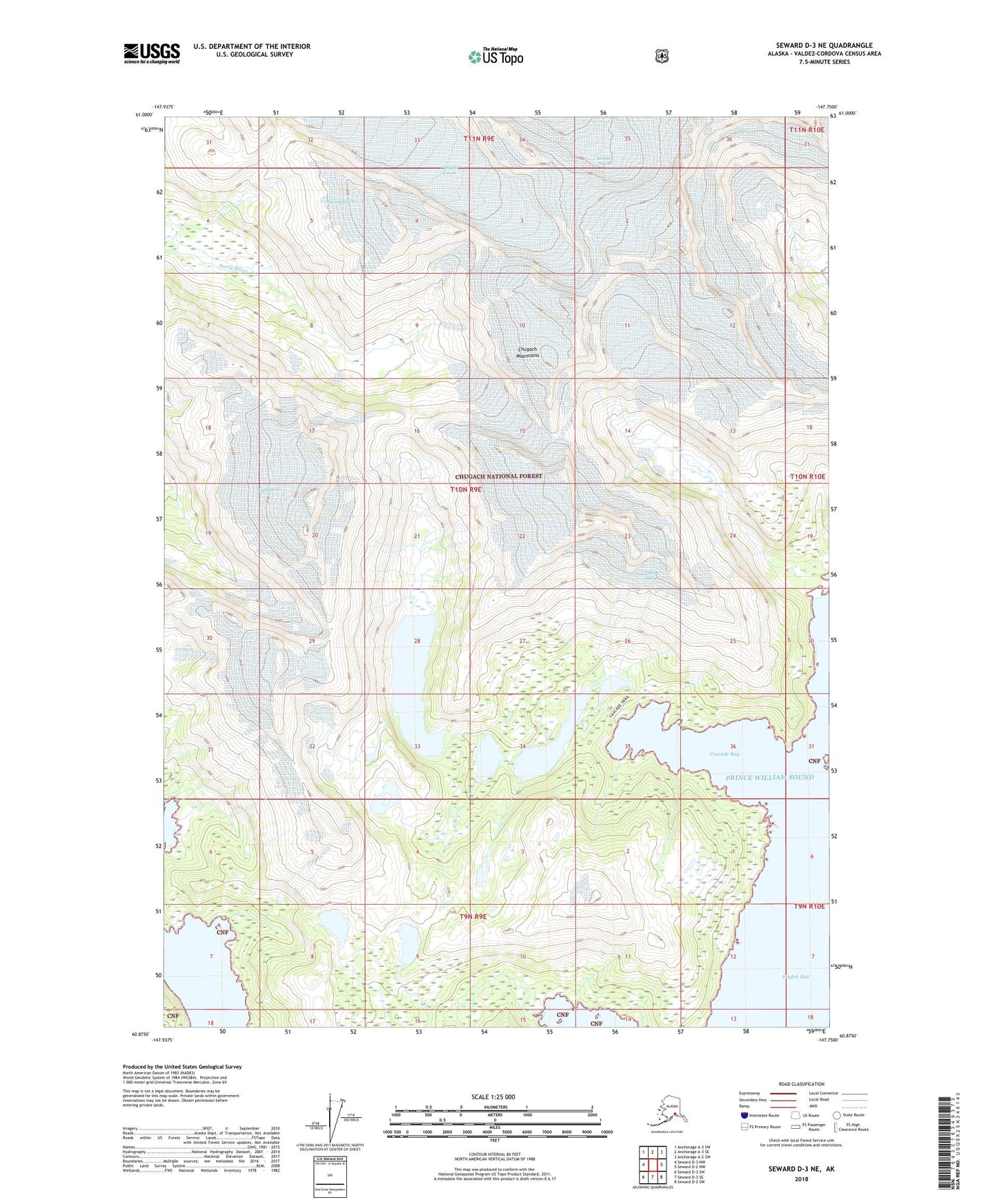 Seward D-3 NE Alaska US Topo Map Image