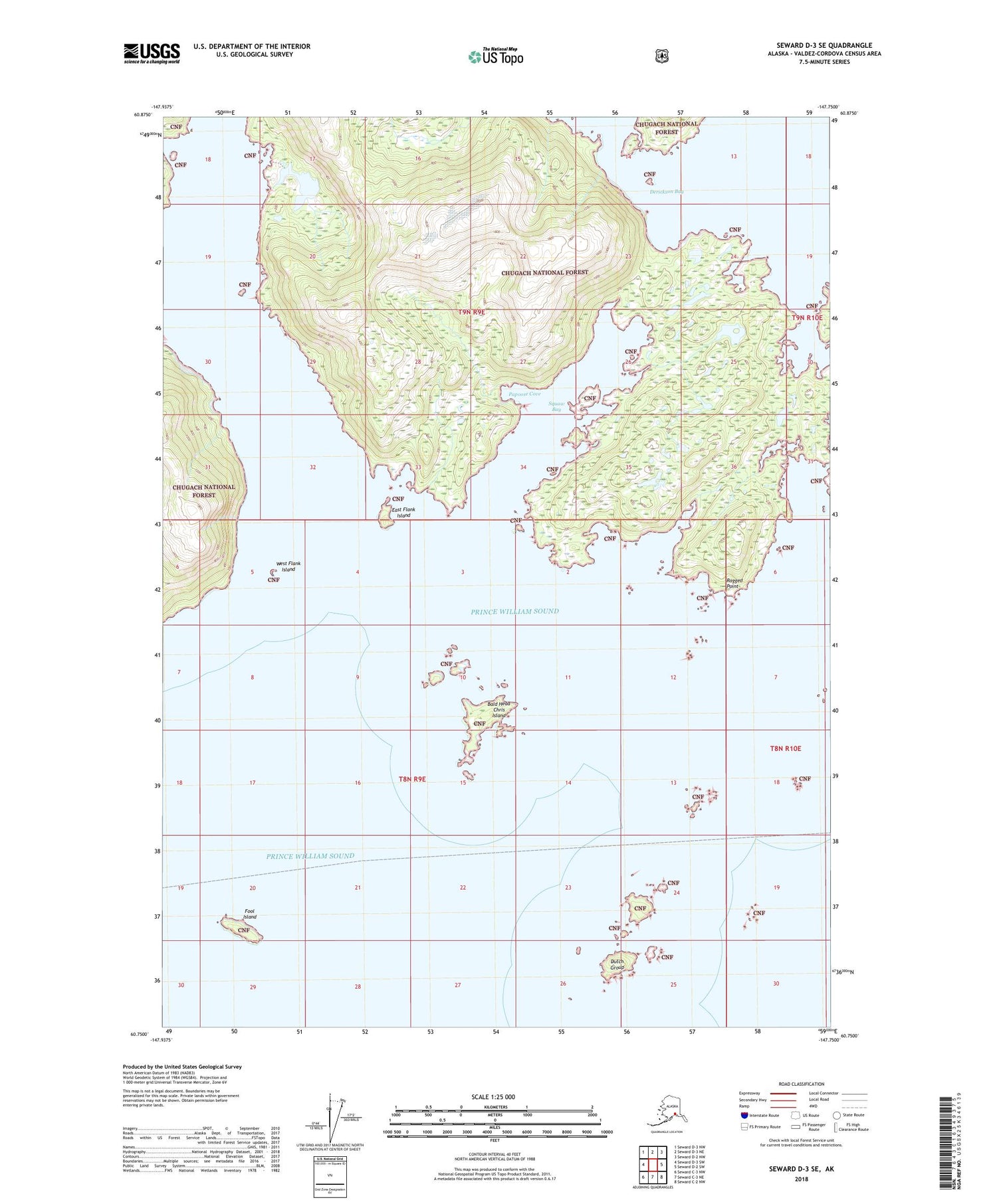 Seward D-3 SE Alaska US Topo Map Image