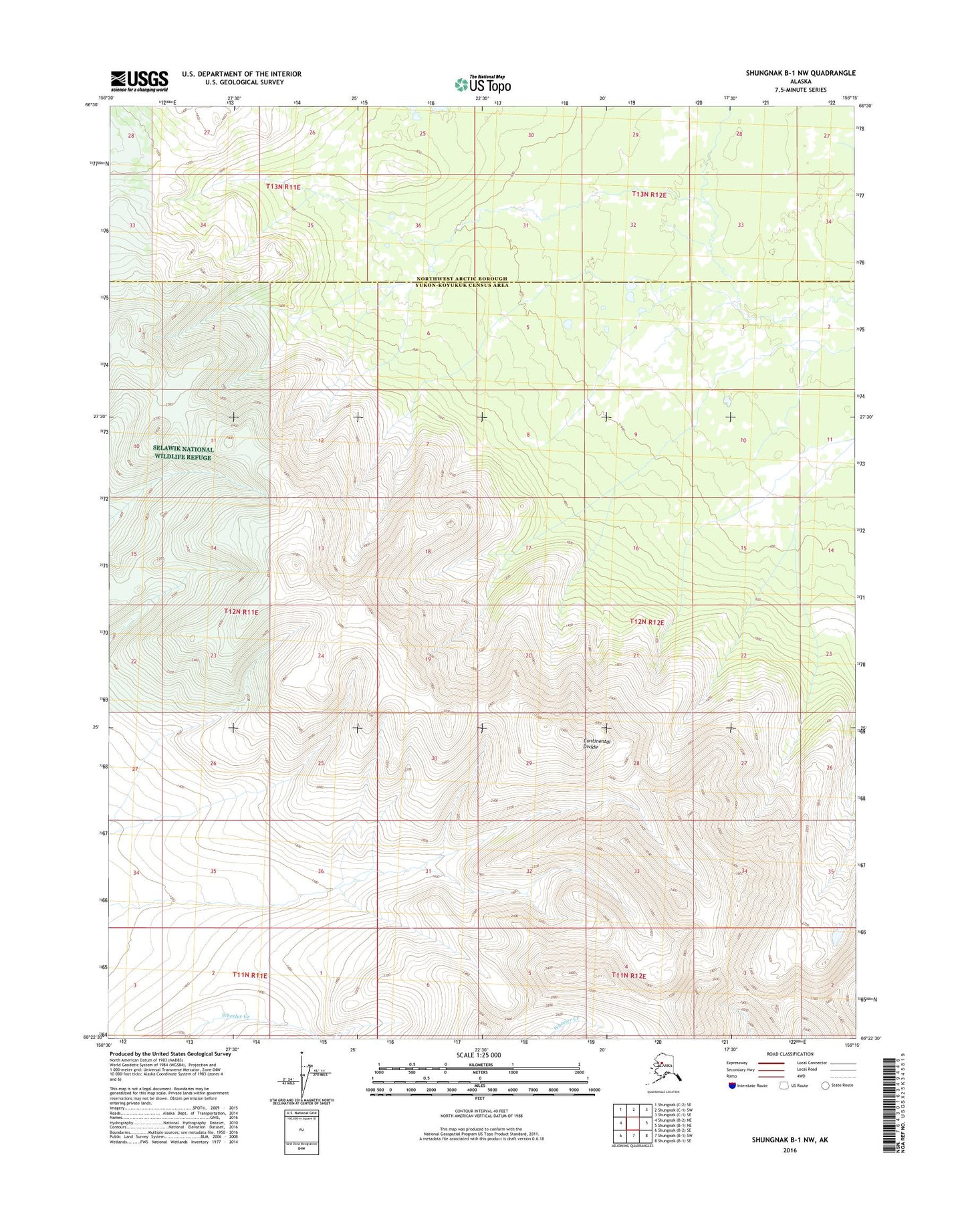 Shungnak B-1 NW Alaska US Topo Map Image