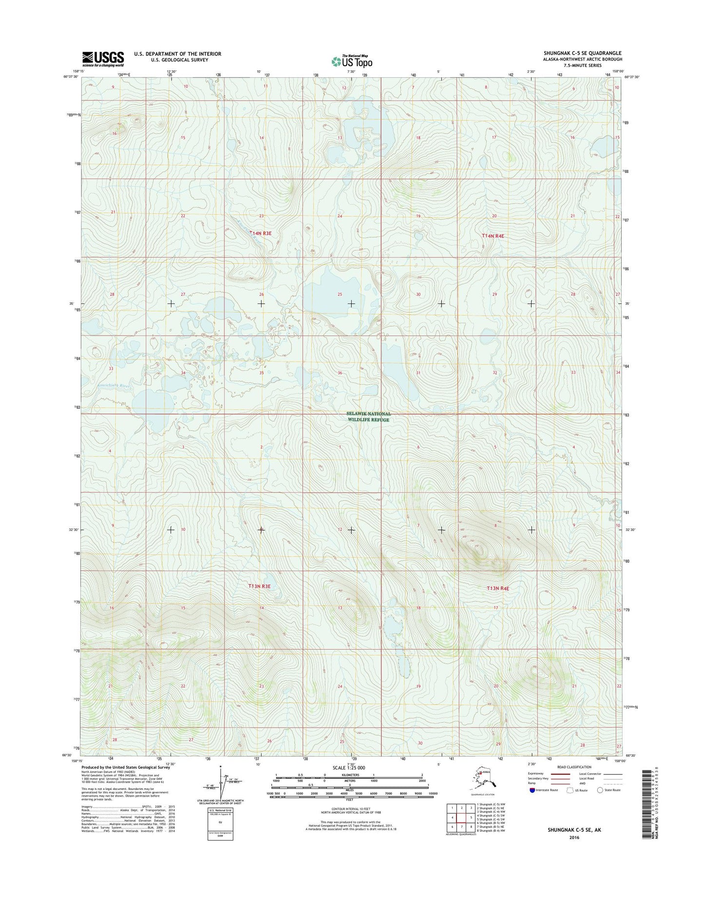 Shungnak C-5 SE Alaska US Topo Map Image