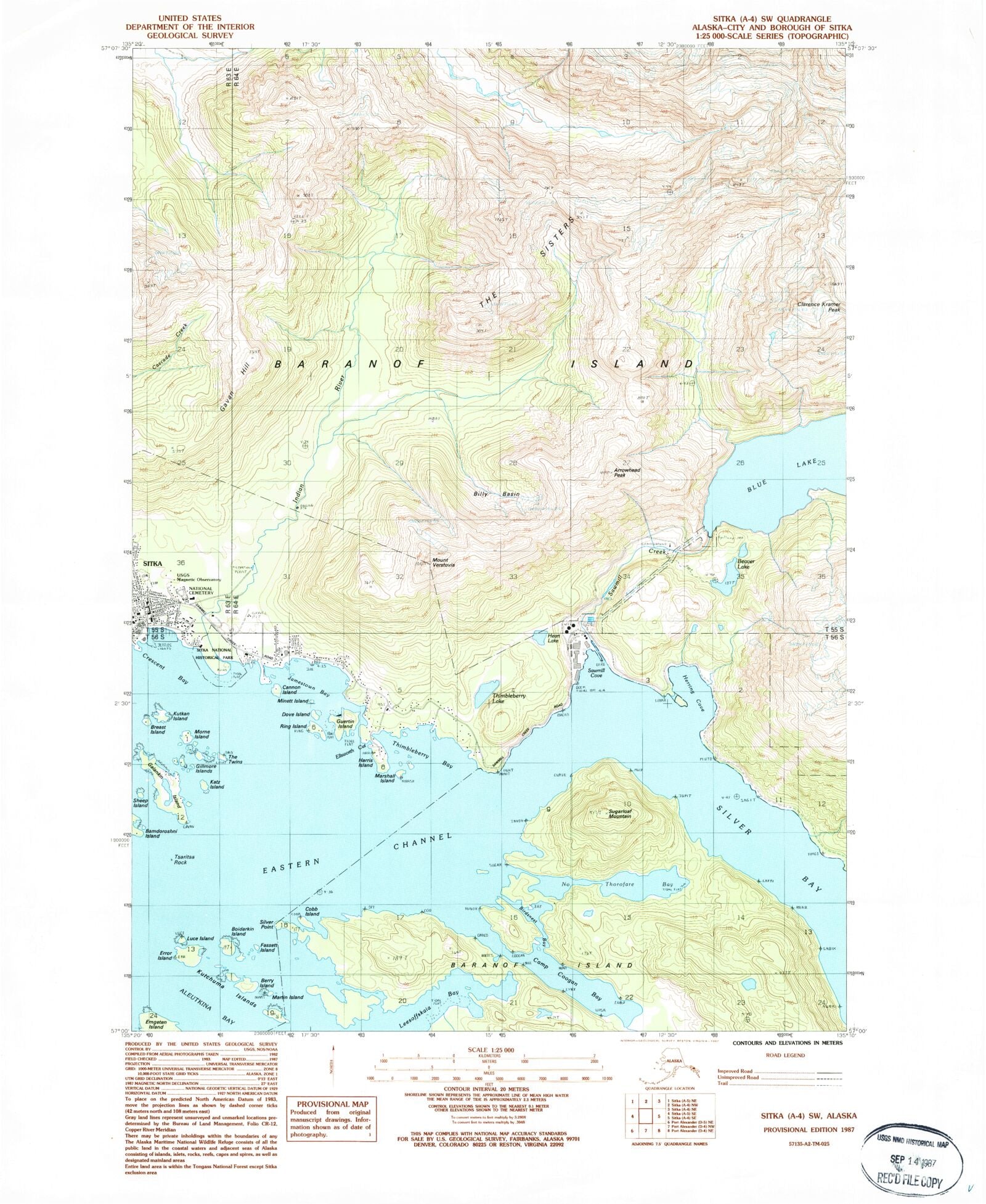 Classic USGS Sitka A-4 SW Alaska 7.5'x7.5' Topo Map – MyTopo