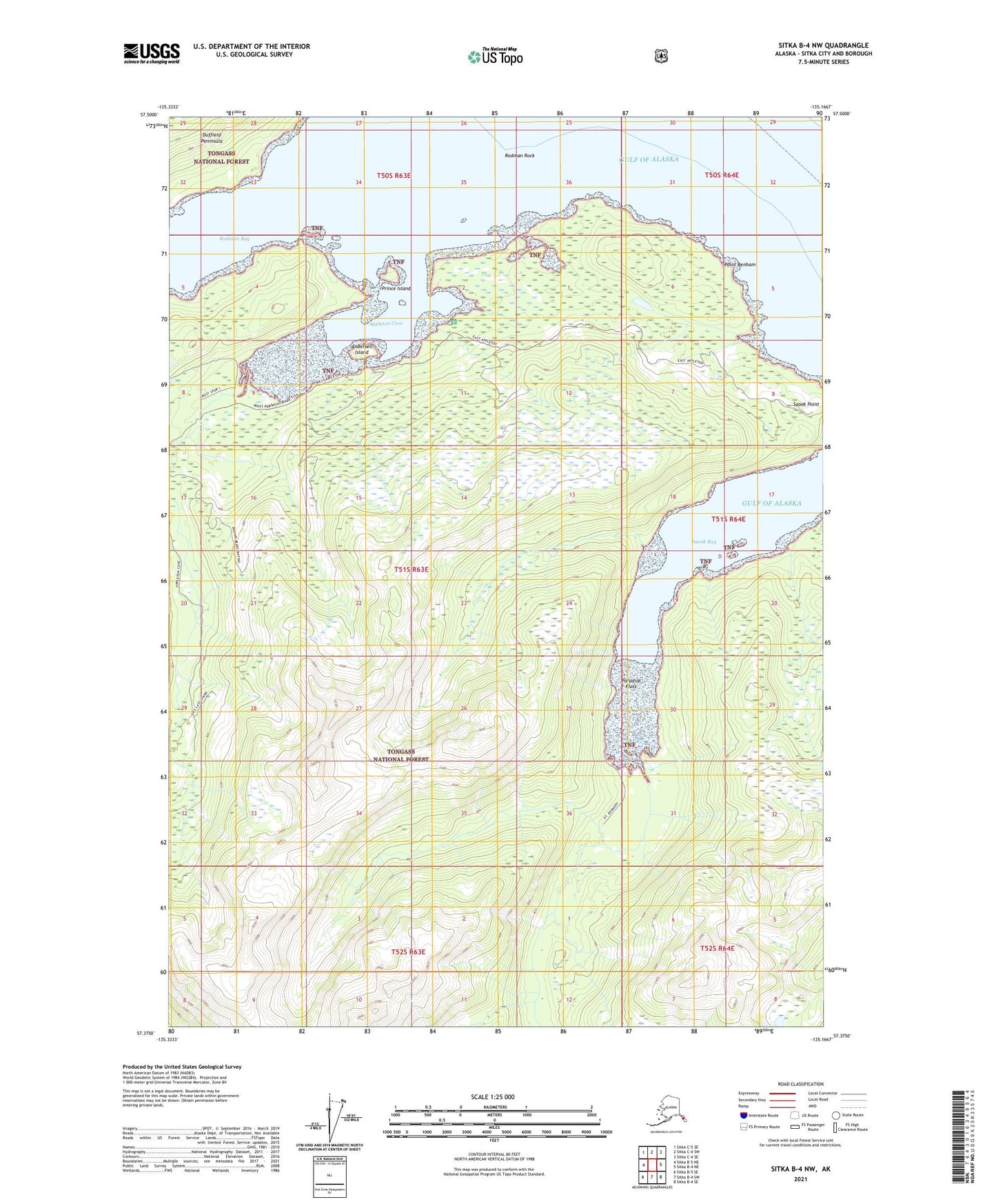 Sitka B-4 NW Alaska US Topo Map Image