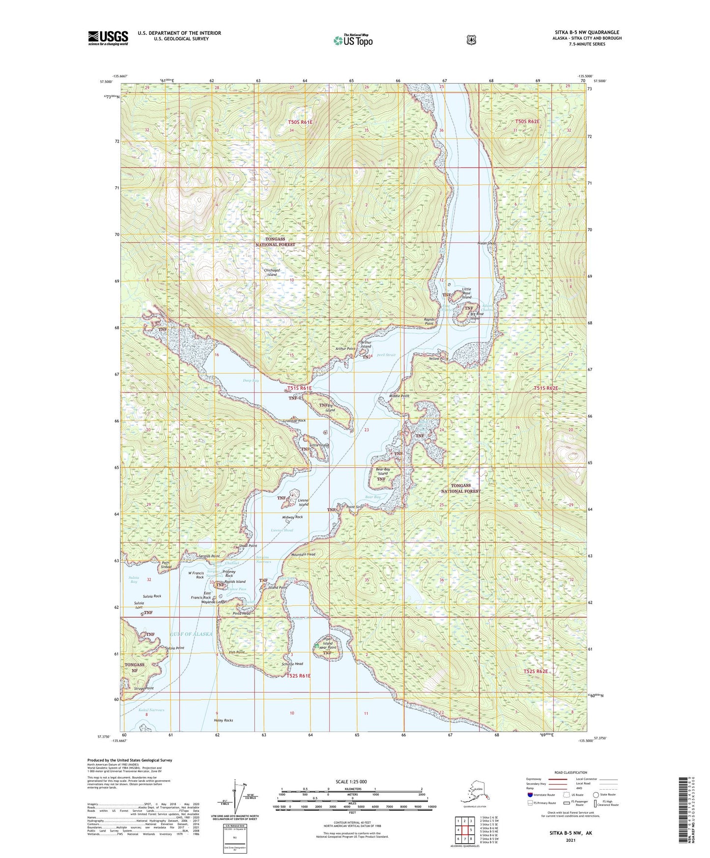 Sitka B-5 NW Alaska US Topo Map Image