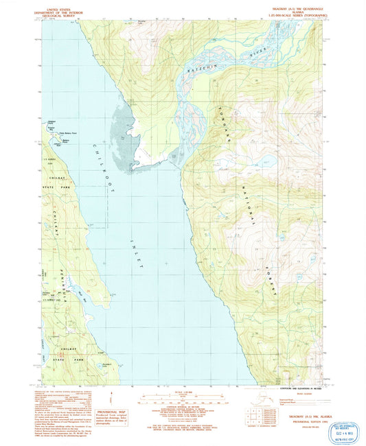 Classic USGS Skagway A-1 NW Alaska 7.5'x7.5' Topo Map Image