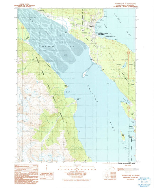 Classic USGS Skagway A-2 NE Alaska 7.5'x7.5' Topo Map Image