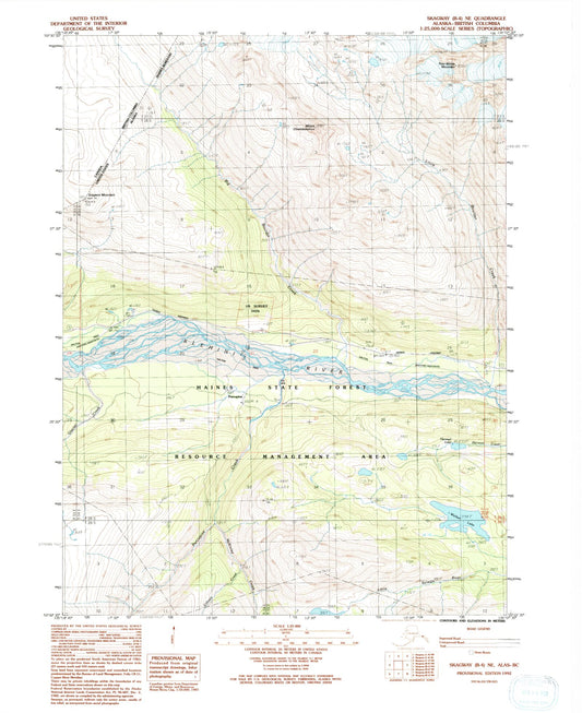 Classic USGS Skagway B-4 NE Alaska 7.5'x7.5' Topo Map Image