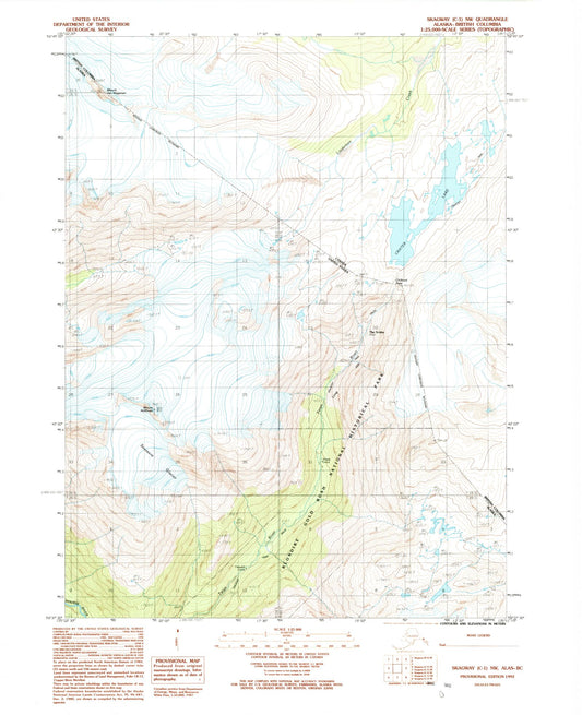 Classic USGS Skagway C-1 NW Alaska 7.5'x7.5' Topo Map Image