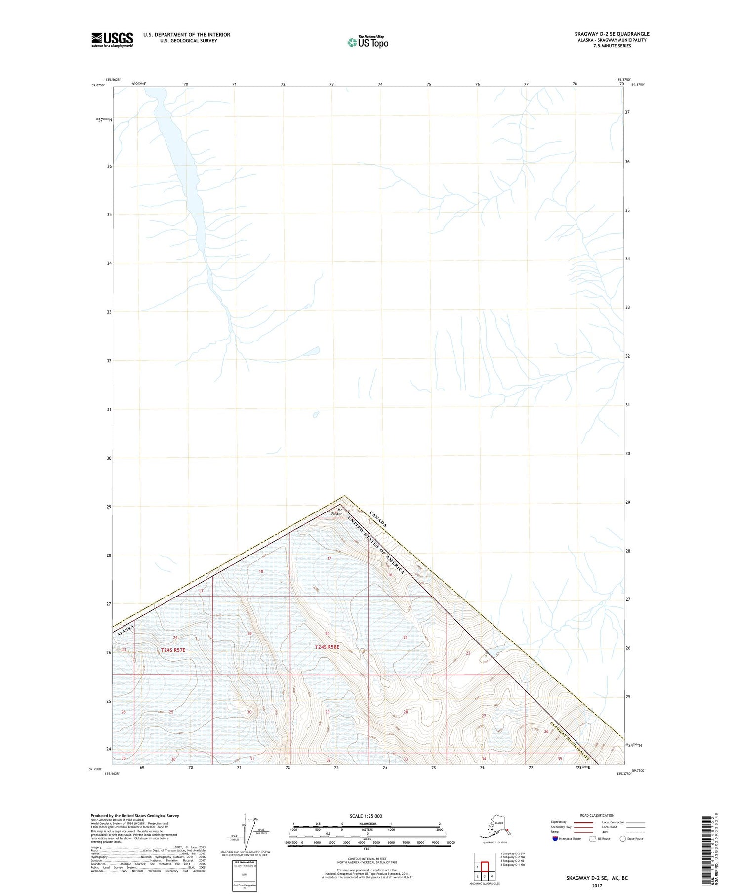 Skagway D-2 SE Alaska US Topo Map Image