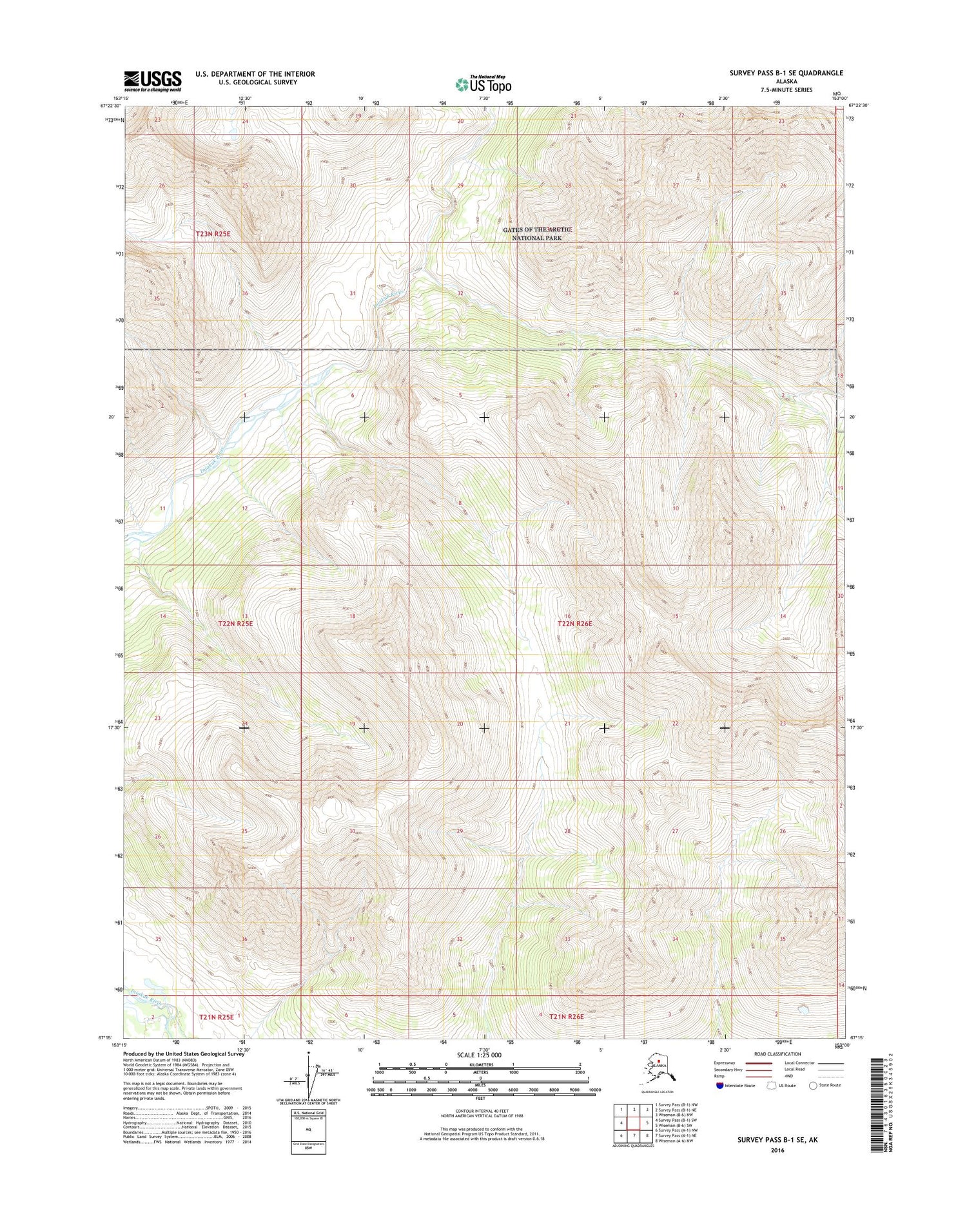 Survey Pass B-1 SE Alaska US Topo Map Image
