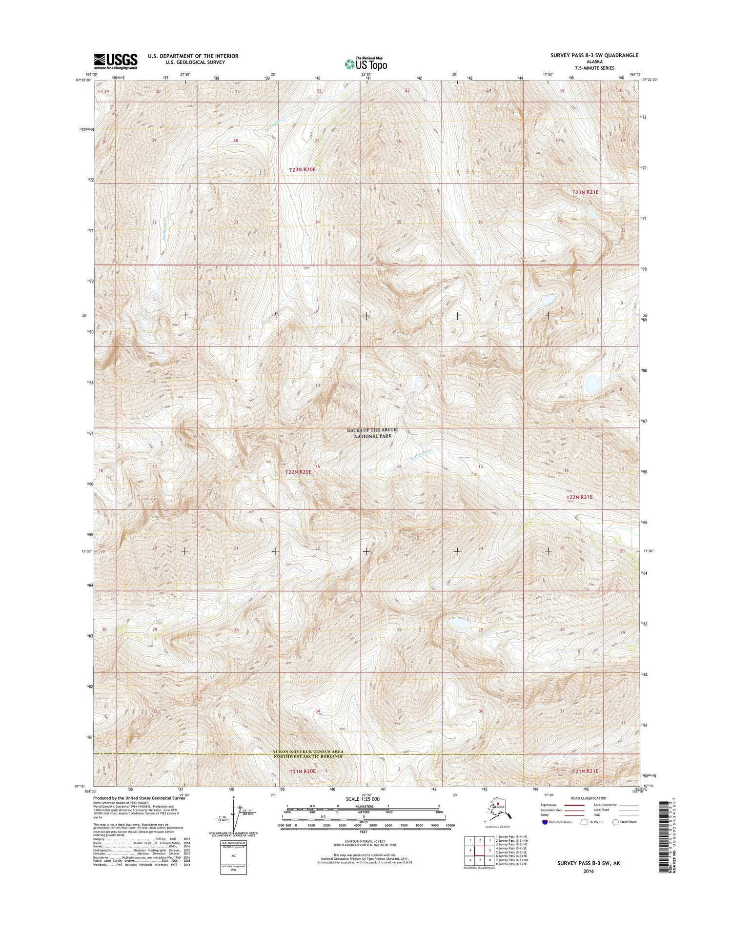 Survey Pass B-3 SW Alaska US Topo Map Image