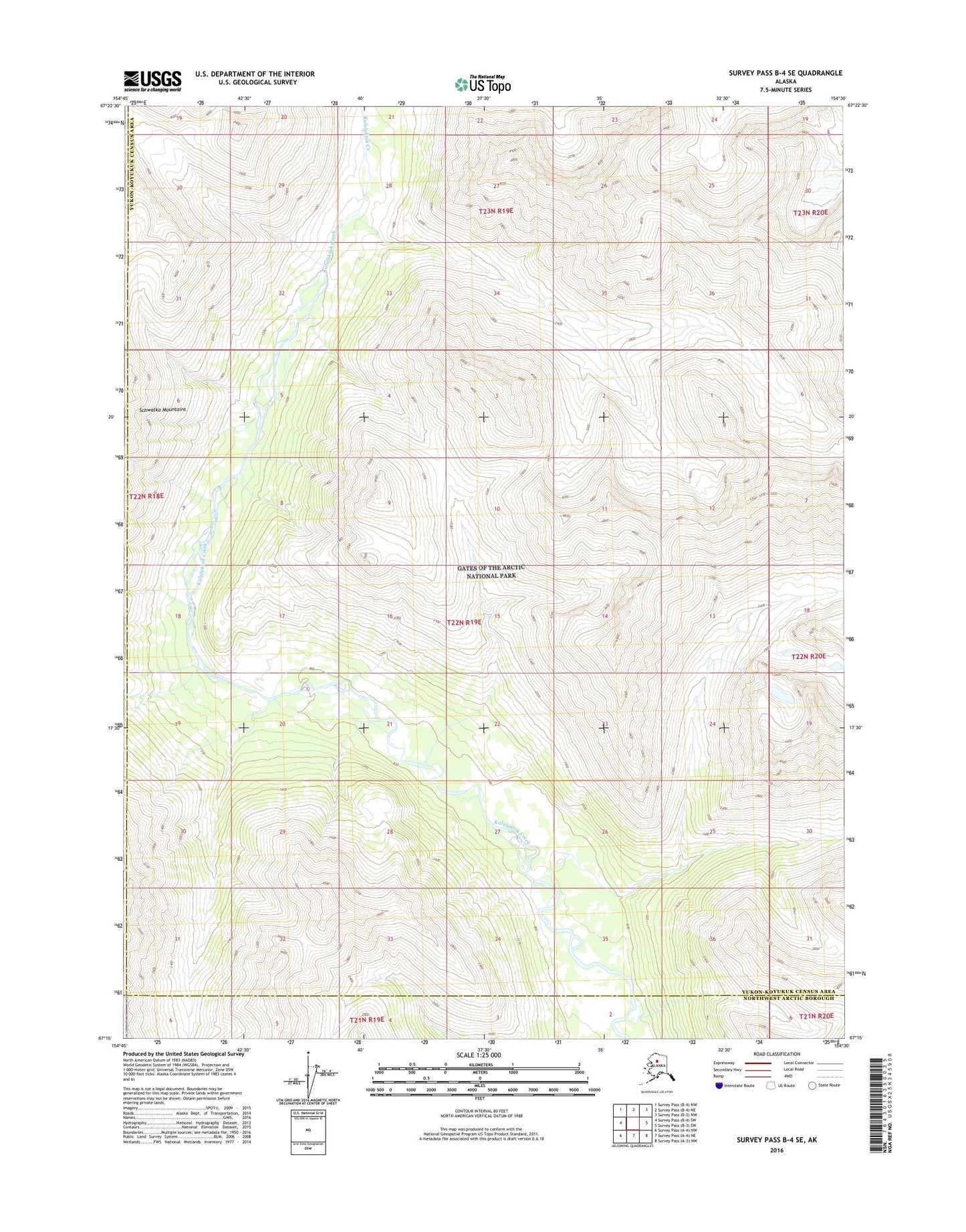 Survey Pass B-4 SE Alaska US Topo Map Image