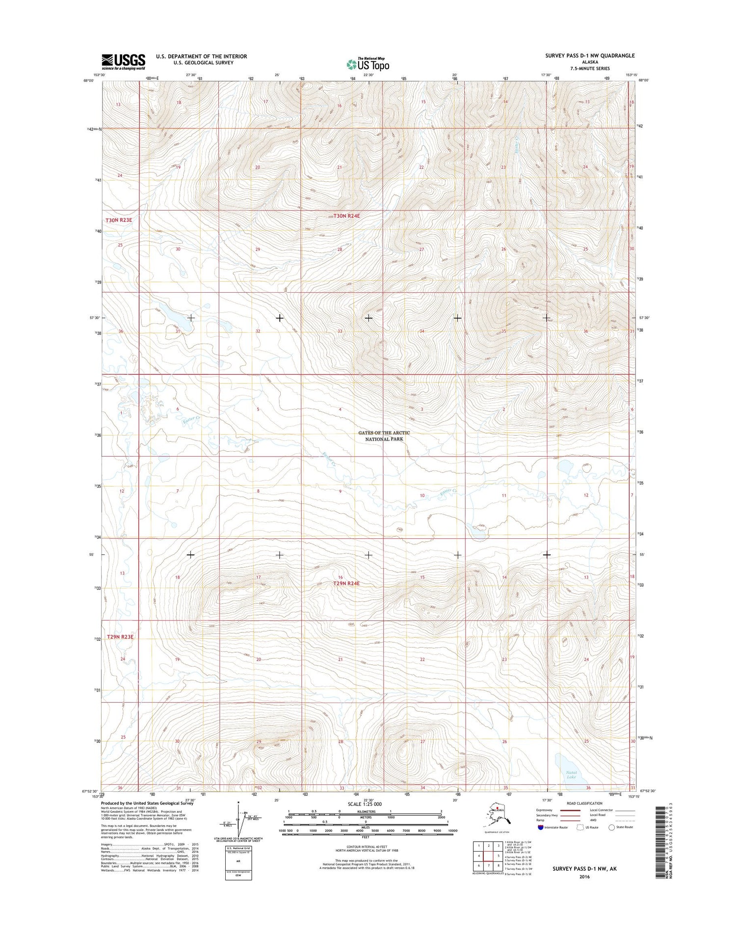 Survey Pass D-1 NW Alaska US Topo Map Image