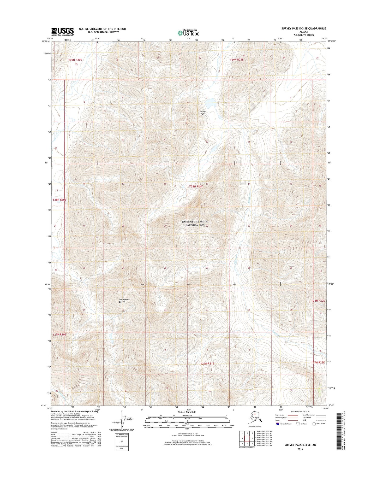 Survey Pass D-3 SE Alaska US Topo Map Image