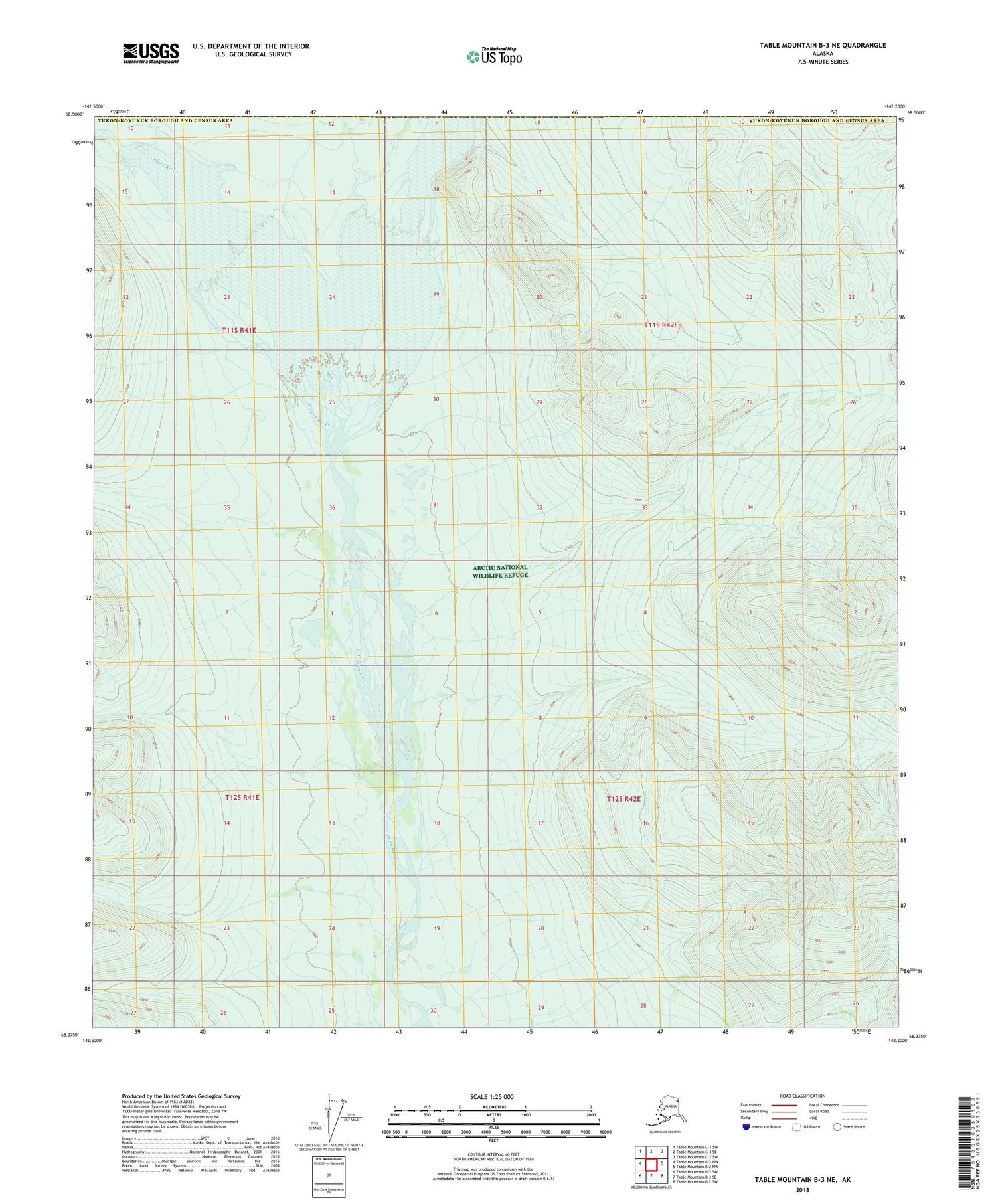Table Mountain B-3 NE Alaska US Topo Map Image