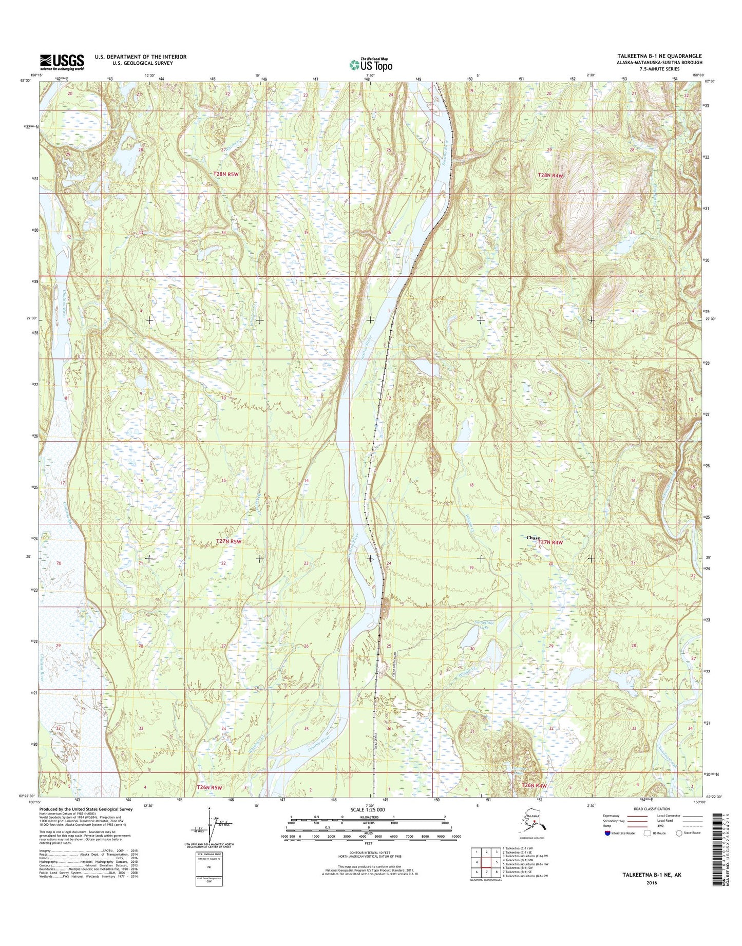 Talkeetna B-1 NE Alaska US Topo Map Image