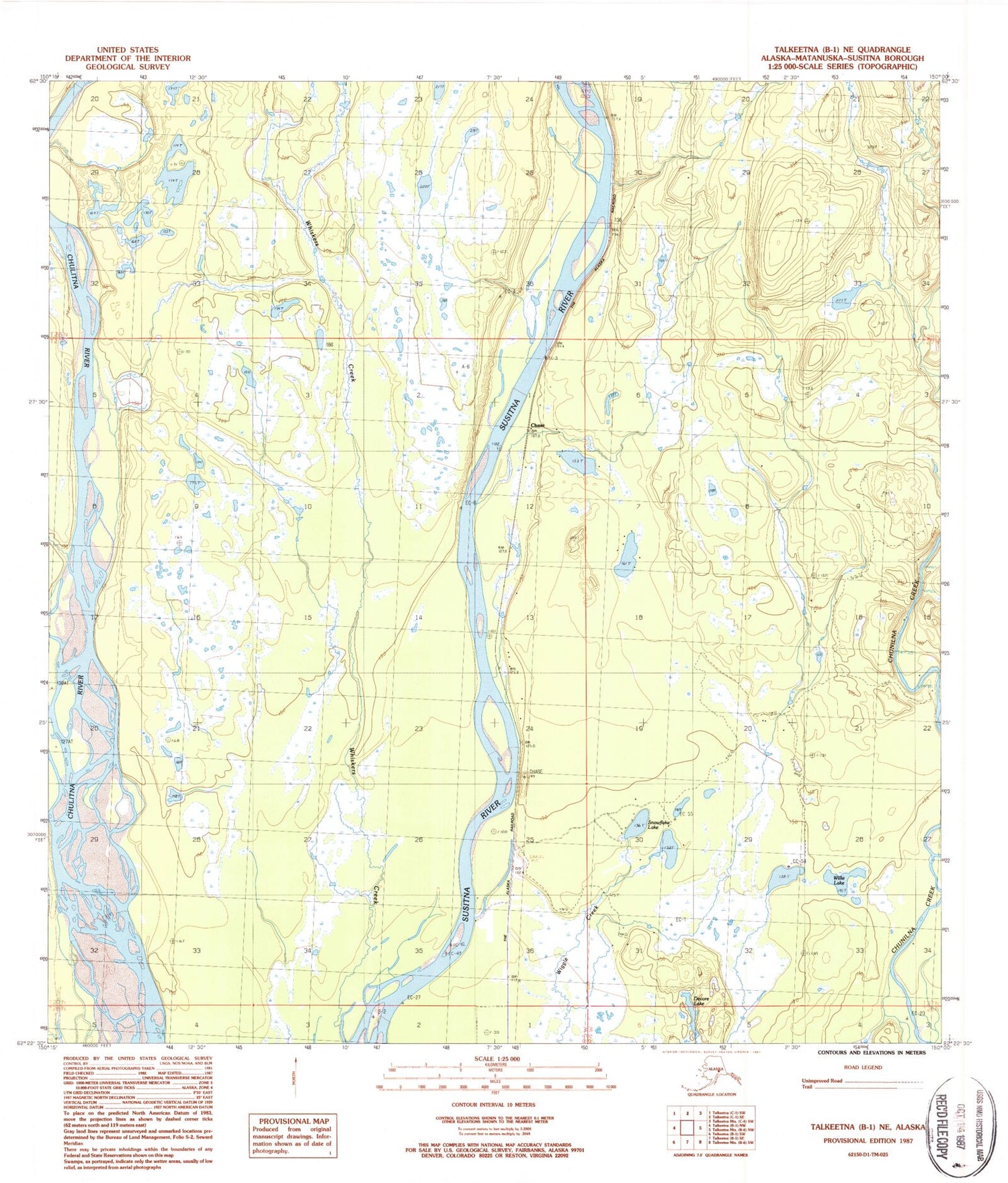 Classic USGS Talkeetna B-1 NE Alaska 7.5'x7.5' Topo Map Image