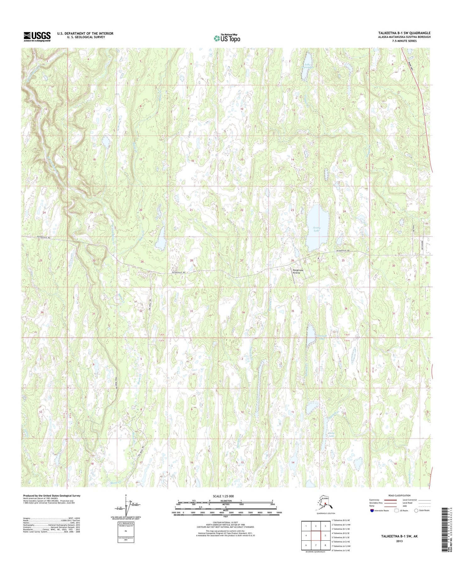 Talkeetna B-1 SW Alaska US Topo Map Image