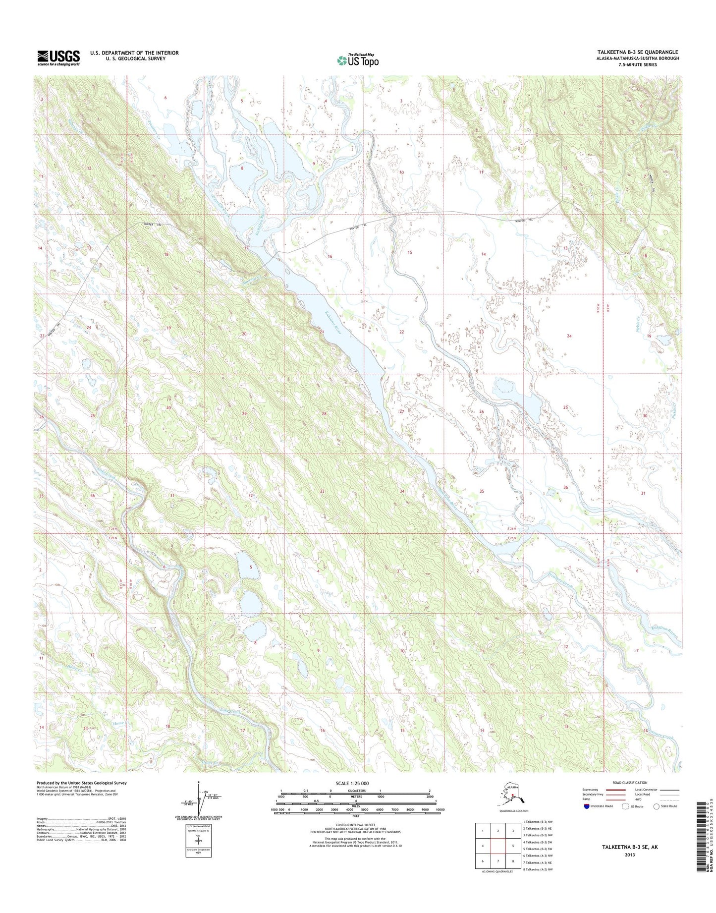 Talkeetna B-3 SE Alaska US Topo Map Image