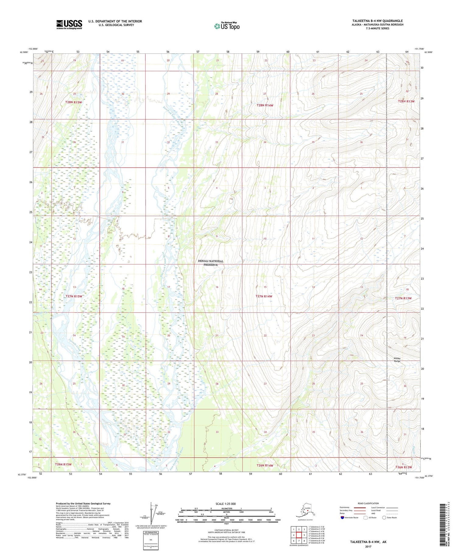 Talkeetna B-4 NW Alaska US Topo Map Image
