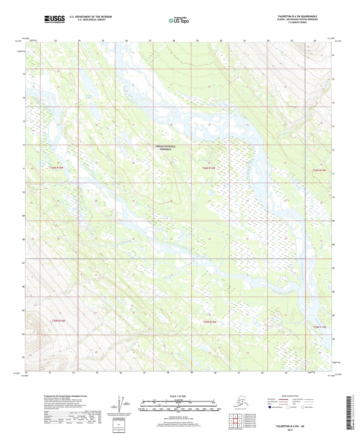 Talkeetna B-4 SW Alaska US Topo Map Image