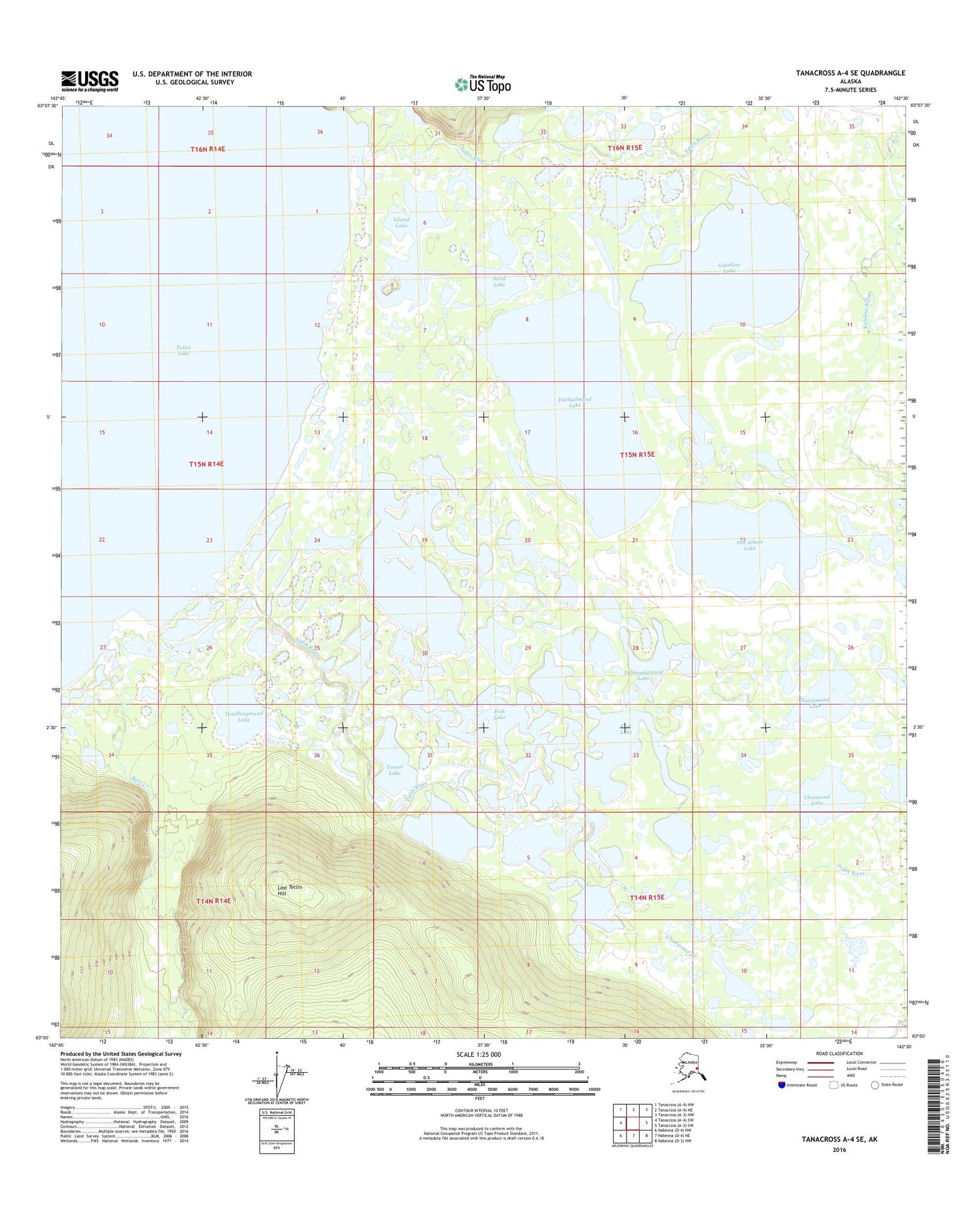 Tanacross A-4 SE Alaska US Topo Map Image