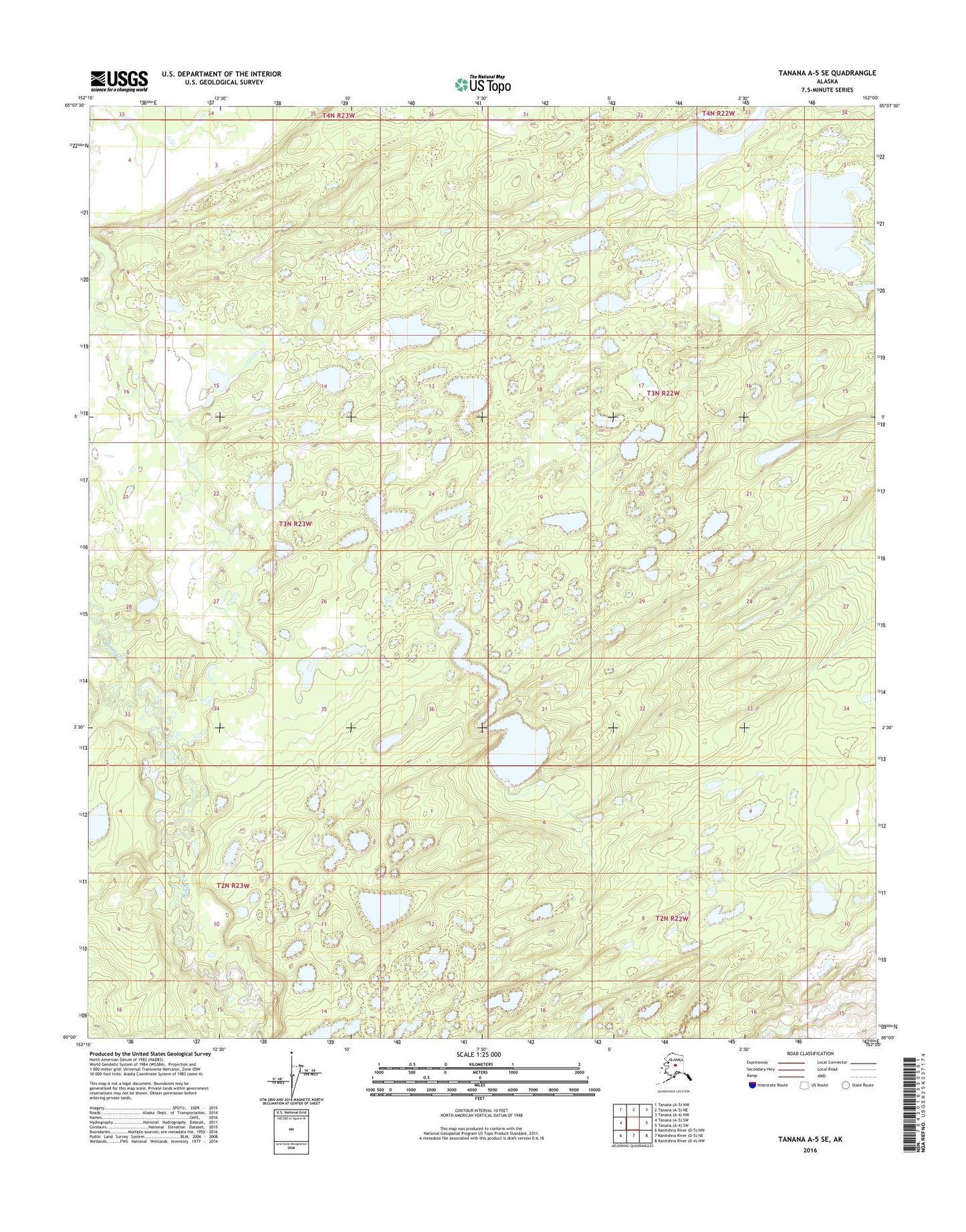 Tanana A-5 SE Alaska US Topo Map Image