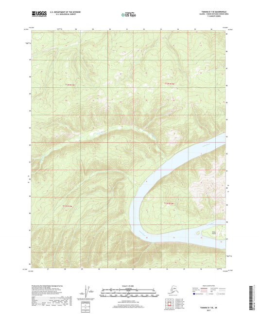 Tanana D-1 SE Alaska US Topo Map Image