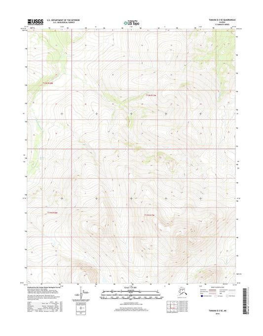 Tanana D-3 SE Alaska US Topo Map Image
