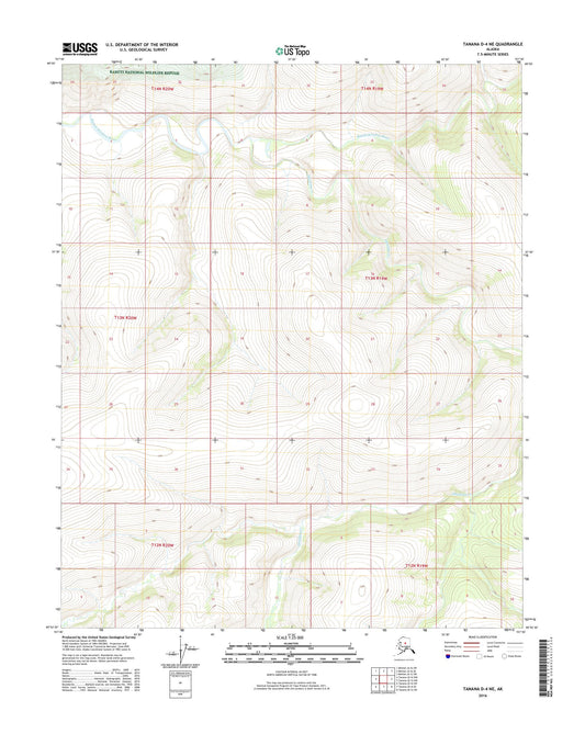 Tanana D-4 NE Alaska US Topo Map Image