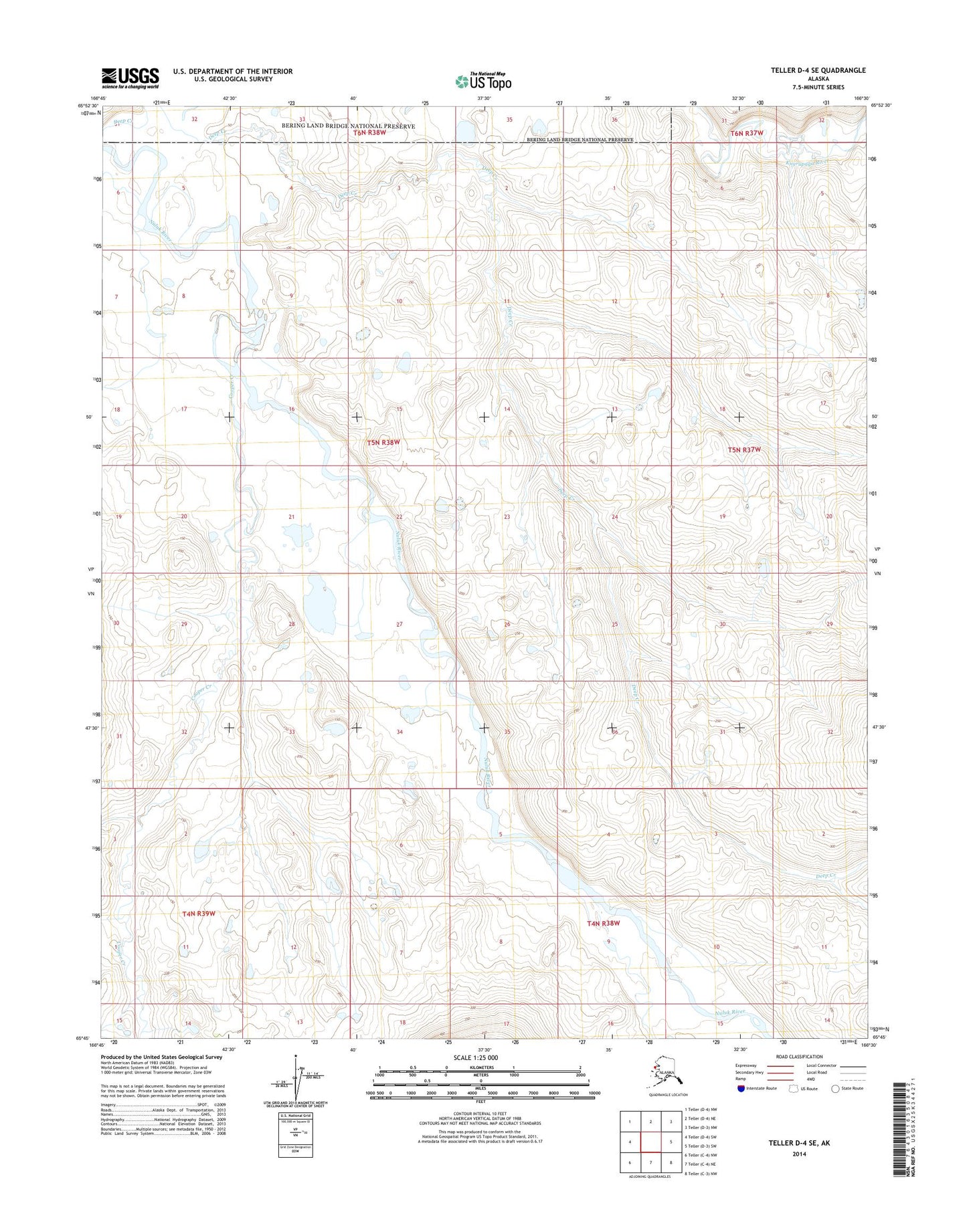 Teller D-4 SE Alaska US Topo Map Image