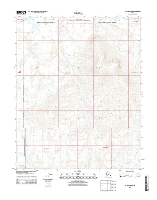 Teller D-4 SW Alaska US Topo Map Image