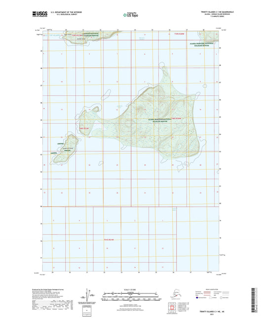 Trinity Islands C-1 NE Alaska US Topo Map Image
